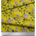 thumbnail image 3 of Soimoi Tissu en Jersey de Coton Imprimé Feuilles & Roses au Mètre 58 Pouces de Large, 3 of 3