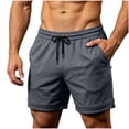 thumbnail image 2 of Yaoyar Men's Solid Drawstring Waist Quick Dry Running Shorts with Side Split Hem Pockets, Breathable Lightweight Fitness Jogger Sweatpants, 2 of 9