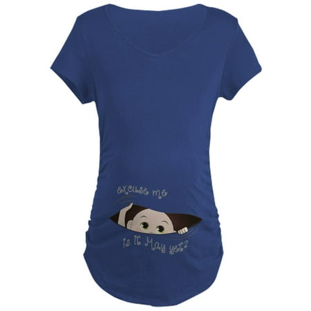 

CafePress - Funny Peeking Out Baby May Maternity Dark T Shirt - Maternity Dark T-Shirt