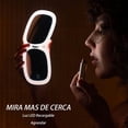 thumbnail image 3 of JDFNVFK Espejo de Bolsillo con Luz LED, con Aumento 1X/10X, Anillo de Luz de Doble Cara y 3 Modos, Espejo de Mano Recargable Portatil, Espejo Peque&ntilde;o con Luz para Maquillaje, 3 of 7