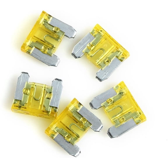 5 Pcs Car Truck Mini Low Profile Atm Style Fuse W/ 20 Ampere Auto Car Boat Truck SUV Automotive Replacement Fuses