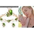 thumbnail image 5 of Leafael Wish Stone Stud Earrings Peridot Green Birthstone Crystal for August, 18K Rose Gold Plated, 5 of 6