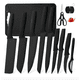 thumbnail image 1 of 12  piezas Juego De Cuchillos Para Cocina De  Acero Inoxidable Modelo Negro, 1 of 4