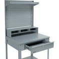 thumbnail image 3 of Global Industrial Flat Surfaced Shop Desk w/ Pegboard & Top Shelf 34-1/2""W x 30, 3 of 4