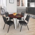 thumbnail image 3 of Regency 48 Round Breakroom Table- Mahogany Top, Chrome Base & 4 Stack Chairs- Black, 3 of 9