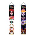 thumbnail image 3 of Bandera del Día de los muertos mexicana para colgar al aire libre, señal de porche colgante, fantasma aterrador de Halloween, accesorios decorativos, decoración del hogar, 180x30cm, 3 of 4