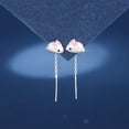 thumbnail image 2 of Small Rabbit Tassel Ear Line Contracted Fashion And Personality Sweet Earrings Girl Earrings For Women Dangle Pearl Earrings Acrylic Heart Earrings Chain Earring Heart Statement Earrings Post Earrings, 2 of 3
