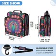 thumbnail image 3 of Zipper Binder with Shoulder Strap 2 inch 3 Ring Waterproof File Folder Organizer Bag 500 Sheet Peacock with Iridescent Tail, 3 of 8