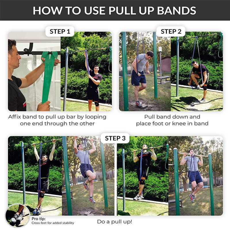 Resistance Bands, Pull Up Assist Bands - Workout Bands, Eexercise Bands, Long Resistance Bands Set for Working Out, Fitness, Training, Physical Therapy for Men Women