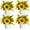 Sunflower, variant on Artificial Flowers - Set of 4 Mini Fake Potted Silk Daisy Flowers for Home Decor Wedding Office Tabletop Decoration