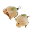 thumbnail image 2 of 1 par de abalorios de rosas secas de resina auténtica, fabricación , pendientes beige con hoja BLESIY Encantos de flores secas de resina, 2 of 7