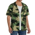 thumbnail image 4 of Easygdp Camouflage Dinosaur Men's Casual Short-sleeved Shirt with Pocket and Button Suitable for Beach Vacation Leisure - 3X-Large, 4 of 7