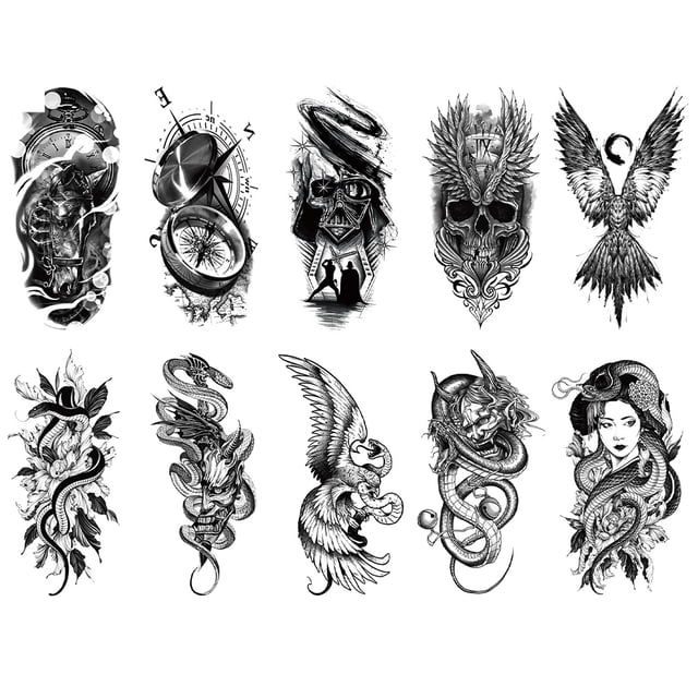 Tatuajes en El Hombro Falsos 10 Piezas Suministro Fiesta Hombres Mujeres para La