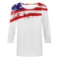 thumbnail image 4 of CHUANK Plus Hauts pour Femmes Chic Décontracté Col Rond Manches Courtes Chemises et Blouses pour Femmes T-Shirts à Imprimé Papillon du 4 Juillet pour Femmes Tunique Graphique Patriotique Tendance Haut d'Été Plage, 4 of 4