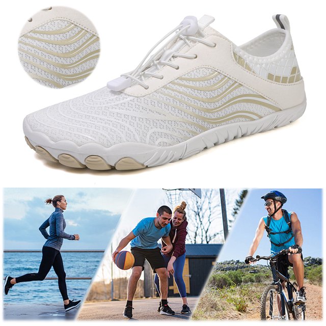 Zapatos de playa Antideslizantes Likrtyny para Hombres y Mujeres Albaricoque Blanco 44