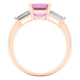 thumbnail image 4 of 1.62 ct Square Emerald Cut Simulated Pink Diamond 3 Stone 18K Rose Gold Womens Engagement Ring, 4 of 5