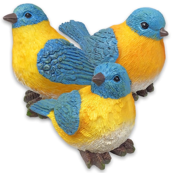 Banberry Designs Figuras de Bluebird, juego de 3 estilos, 4 pulgadas de alto