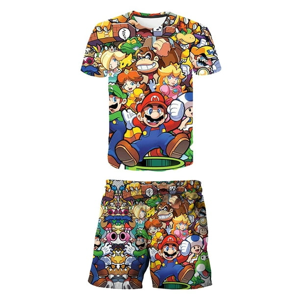 Déguisement Mario pour enfants, 4 pièces déguisement Mario avec body,  casquette Mario
