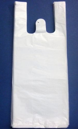 100ct White Plastic T-shirt Shopping Bags (6x4x15-13mic), Sold in ...