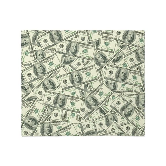 CafePress - 100 Dollar Bill Money Pattern Throw Blanket - Soft Fleece Throw Blanket, 50"x60" for All Ages