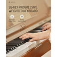 thumbnail image 3 of Piano digital Donner DDP-80 PLUS de 88 teclas con acabado de madera de banco, 3 of 8