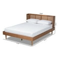 thumbnail image 4 of Baxton Studio Rina MidCentury Modern Ash Wanut Finished Wood and Synthetic Rattan Full Size Platform Bed with WrapAround Headboard, 4 of 8