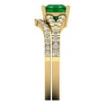 thumbnail image 3 of Clara Pucci 18K Yellow Gold 3.4 Simulated Emerald Engraveable Engagement Ring + Wedding Band Set, 3 of 7