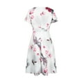 thumbnail image 4 of LilyLLL Womens Summer Holiday Short Sleeve V Neck Floral Print Maxi Dress, 4 of 4