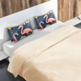 thumbnail image 5 of Yayeee Pillowcase Standard Size Set of 2 Satin Wrinkle Resistant Pillow Case, Floral Flamingo, 5 of 7