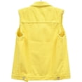 thumbnail image 2 of XINQIHANG Women's Ripped Lapel Collar Button Up Sleeveless Frayed Denim Vest Jacket, 2 of 7