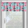 thumbnail image 2 of Ambesonne Pink Polka Dots Valance Pack of 2, X and O Motifs Spot, 54"X18", Pink Sky Blue, 2 of 5