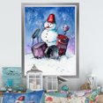 thumbnail image 1 of Designart Christmas Snowman Playing Drumset Traditional Framed Wall Art, 1 of 4