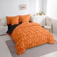 thumbnail image 3 of Feelyou Orange Damask Flower Twin Bedding Sets 7pcs, Gothic Sheep Skull Comforter Set, 3 of 8