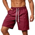 thumbnail image 2 of LTTVQM Men's Cargo Shorts Elastic Waistband Drawstring Summer Casual Cotton Shorts Relaxed Fit Lightweight Workout Short Pants with 4 Pockets Red M, 2 of 5