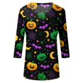 thumbnail image 5 of Women's Halloween T Shirts Womens Fall Shirts Halloween V Neck 3/4 Length Sleeve Pumpkin T-Shirts Tee Tops, 5 of 6