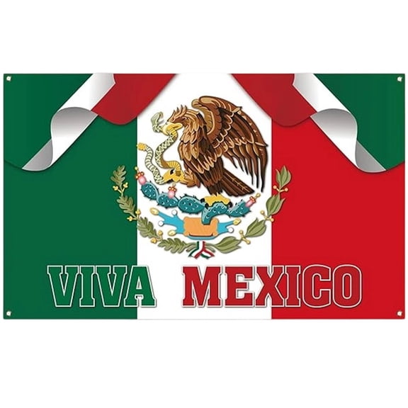 Wiywef Viva Mexico Independence Day Banner, Mexican Eagle Snake Theme Party Background Photo Prop