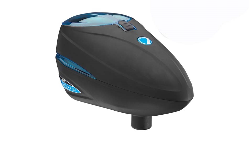 Dye Rotor R2 Electronic Paintball Loader Hopper Black / Cyan
