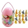 18x Easter Eggs Chicks Plastic Bunny Pigeon Happy Easter Figures for Party Game Gifts