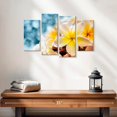 thumbnail image 2 of Elephant Stock Frangipani Wall Art - Horizontal Multi Panel Canvas - Living Room Wall Decor - Floral And Botanical Multi Panel - Blue And Orange Decor - 24" x 14", 2 of 4