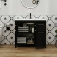thumbnail image 3 of ELECWISH 36 Inches Bathroom Vanity in Black Finish with Undermount Ceramic Sink, Single Bathroom Vanity with Top, 2-Door Cabinet and 2 Drawers, 3 of 19