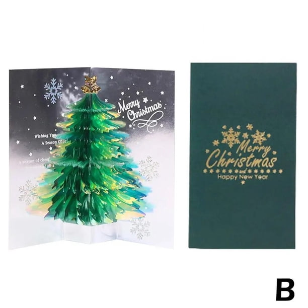 Tarjeta de felicitación de Navidad 3D, tarjeta creativa y novedosa, árbol de actividades de Navidad para estudiantes, regalos de regalo, H7O7