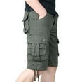 thumbnail image 2 of Cotton Cargo Shorts for Men with Multi Pockets Plus Size Straight Leg Casual Work Drawstring Bottom Knee Length Pant, 2 of 6