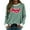 Green1, variant on Luwomo Leisure Sweatshirts Womens Winter Long Sleeve Crewneck Letter Print Loose Fit Pullover Tops,Green,L