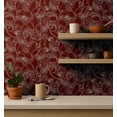 thumbnail image 4 of S4Sassy Paisley Floral Wallpaper - Asian Style Wall Covering, 25" X 240" Self-Adhesive Vinyl Walls Paper, Decorative Wallwrap, Easy Diy Walls Covering For Bedroom, Living Room, Living Spaces - Red, 4 of 9
