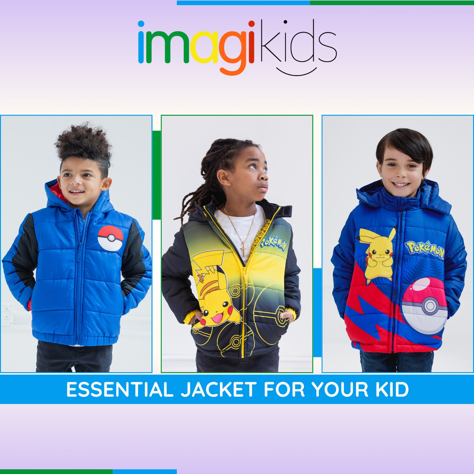 Pokémon Pikachu Boys Puffer Jacket with Hood photo 2