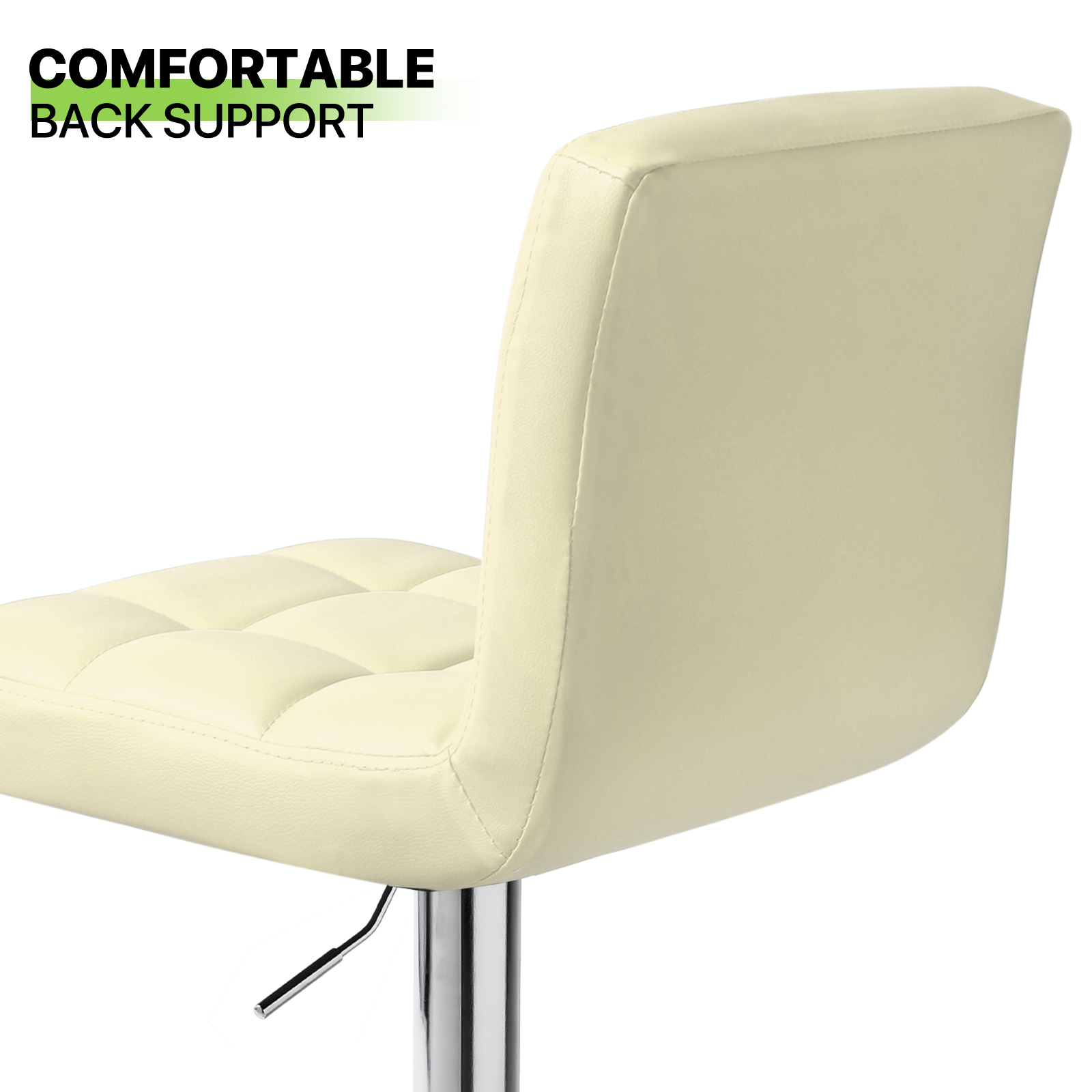 Magshion Swivel Counter Height Bar Stool Set of 2, Faux Leather Height Adjustable Barstools, for Kitchen Bar, Beige