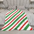 thumbnail image 5 of Red White Diagonal Stripes Flannel Fleece Throw Blanket Christmas Sweet 50x60 Inches Soft Blanket for Couch,Cozy,Warm,Lightweight, 5 of 6