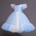 thumbnail image 4 of Robe à Manches Volantes pour Filles, Robe Princesse en Sequins et Tulle avec Bandeau, 4 of 5