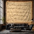 thumbnail image 6 of Musical Notation and Floral Vines Against Aged Parchment, Nostalgic Vintage for Music Lovers, Music Wall Art, Housewarming Gift Tapestry Wall Hanging for Bedroom and Study Room, 6 of 7