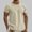 Beige, variant on Men's Cotton Linen Crew Neck T-Shirt Short Sleeve Contrast Trim Casual Textured Top